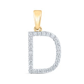 1/5CT-DIA CN LADIES INITIAL "D" PENDANT